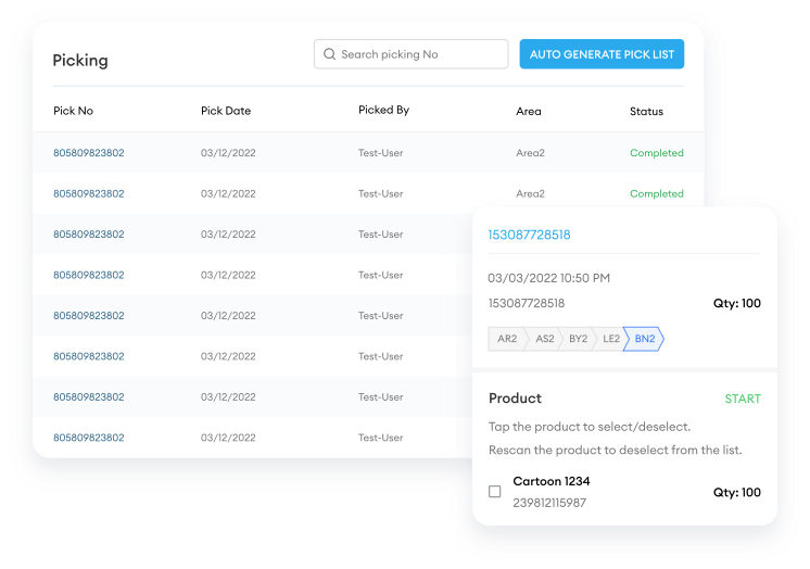 Outbound Pick Product